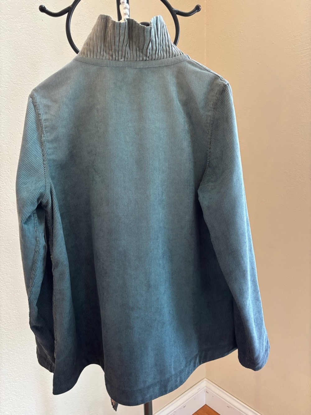 Lindi Reversible Women's Corduroy Jean Jacket - Ombré Teal 🤍Medium - Picture 4 of 12